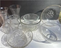 Vases and Glass Bowls, PYREX BOWL 10” R,
