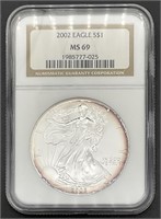 2002 American Silver Eagle NGC MS-69