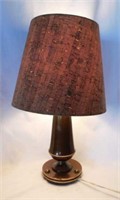 Metal table lamp w/ cork shade, 17" tall -