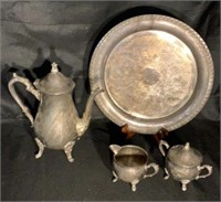Vintage 4 Piece Sliver Plated Tea Set