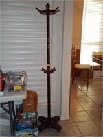 64" Walnut Hat Rack 12" Round