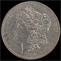 1880-O MORGAN DOLLAR AU