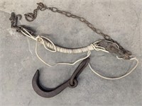Large hook, pulley, and chain