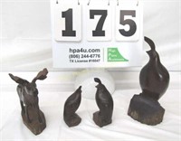 (4) Ironwood Carved Figurines -