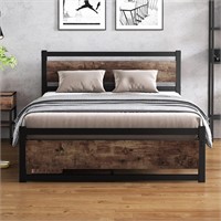 KING Bed Frame W/Wooden Headboard