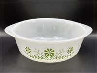 1 1/2 QT Glasbake Green Daisy