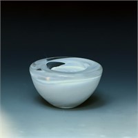 Kosta Boda swirl art glass votive