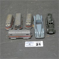 Early Tootsietoy Toy Cars & Train