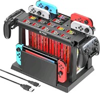 Switch Games Organizer Station with Controller Cha