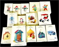 14 Hallmark Christmas Ornaments in box