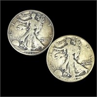 Silver Walking Liberty Half dollar coins 1946 1948
