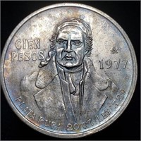 1977 Mexico 100 Pesos - Silver Toner