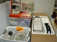 HUMIDIFIER, 2 BLOOD PRESSURE CUFFS, BASKET OF NEW
