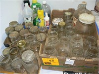 LARGE GROUP CANNING JARS, CLEANING SUPPLIES