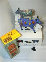 2 "COW PARADE" CERAMIC FIGURES IN ORIGINAL BOXES