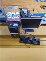 Computer Tower, HP Monitor, HP Keyboard