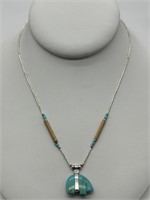 Vintage Liquid Silver Native Style Bear Necklace