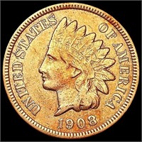 1908-S RED Indian Head Cent CHOICE AU