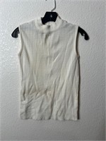 Vintage Knit White Sleeveless Blouse