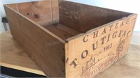 1983 French Chateau Toutigeac Wood fine wine crate