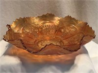 Fenton "Peacock/Grape" Marigold Art Glass Bowl