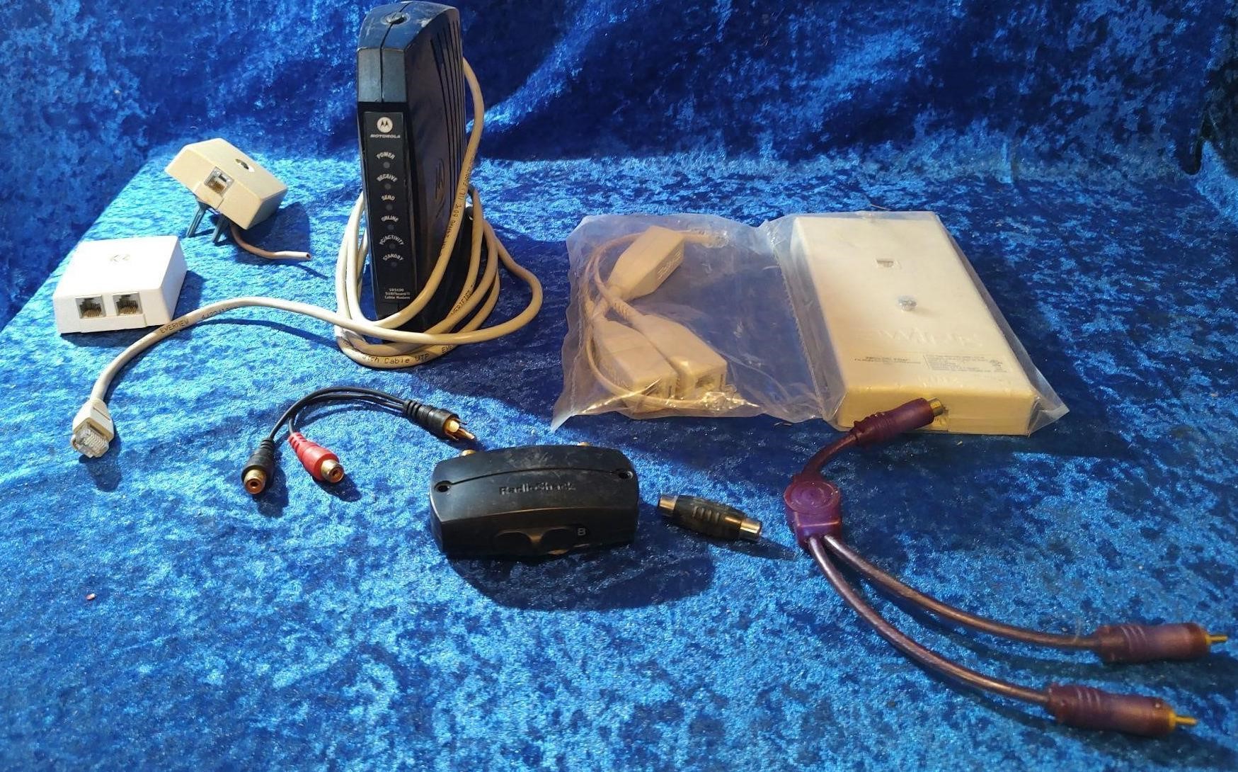 Internet modem, land line wiring lot