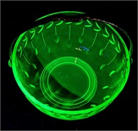 Uranium Glass Bowl with Handle