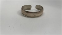 Signed Sterling Silver Hammered Style Cuff