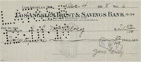 Zane Grey signed check