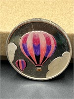 Marked One Ounce .999 Fine Silver Hot Air Balloon