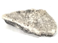Short Stubby Quartz XI w Pyrite on Bl Quartzite