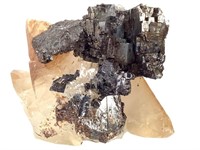 Calcite on Galena & Sphalerite Specimen 6" L