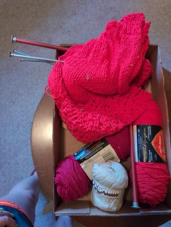 Crochet needles and yarn