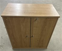 Locking Wood Cabinet W/ KEY