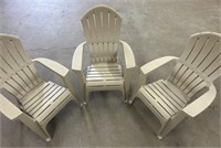 (3) Tan Adirondack Patio Chairs