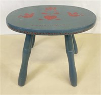 Painted PA Dutch Style Wood Stool