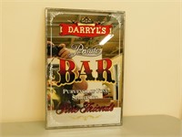 Darryl's Private Bar Mirrored Sign - 12 x 18