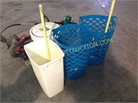 3 pcs. 13 gal. Kitchen waste can and 2 poly