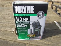Wayne sump pump 1/3 hp cast base New