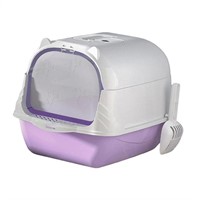 Fully Enclosed Cat Litter Box with Hood and