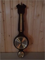 Vintage Mahogany  Banjo Barometer