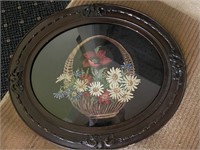 Vintage Picture in Oval Frame 21 1/2x25 1/2