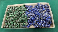 Lot of glass beads blues and greens