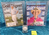 11 - 2 SIGNED GOLF DIGEST ISSUES & GOLF BALL (A6)