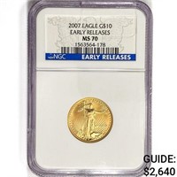 2007 $10 1/4oz. American Gold Eagle NGC MS70