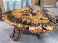 Burl Wood Stump Coffee Table