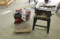 CRAFTSMAN TABLESAW, DOLLEY  AND SHOP VAC
