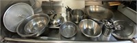 Industrial grade metal bowl and strainers spoons