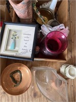2 boxes of miscellaneous items to include glass