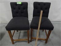 Pair of cushioned bar stools; 24" seat height